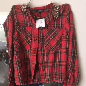 PUNKED TOPSHOP FLANNEL SHIRT